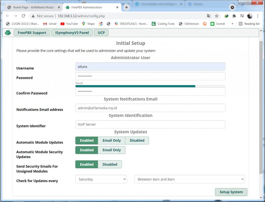 Gb11: Instal FreePBX di Virtua;Box