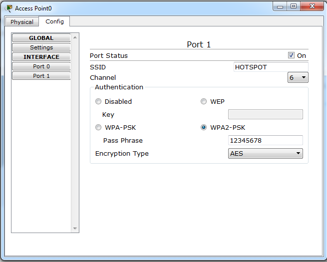 Setting AP Port 1